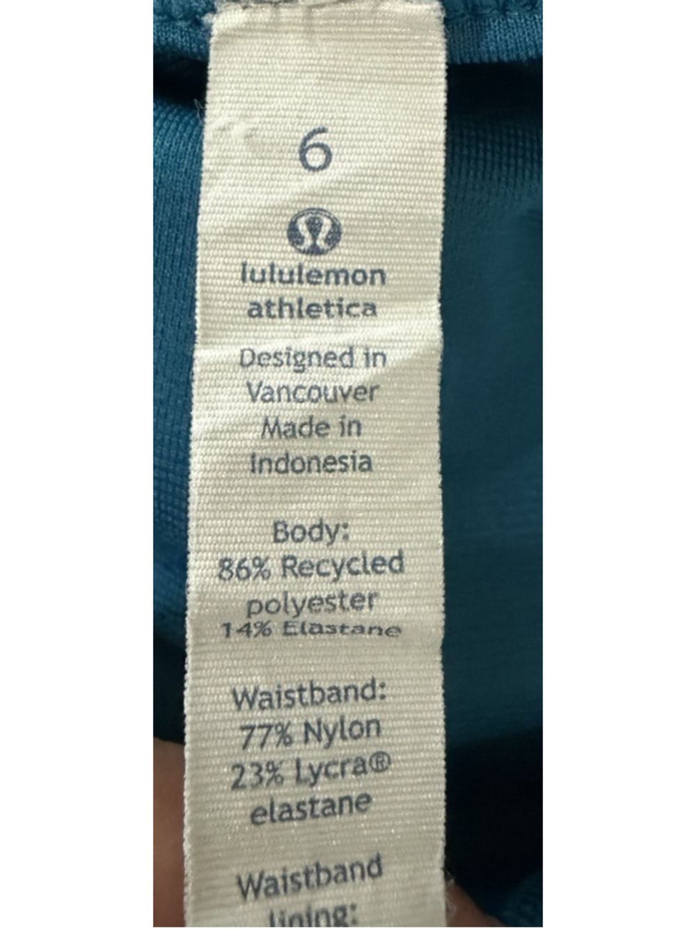 LULULEMON RUN TIMES SHORT 3.5” TEAL COLOR SIZE 6 WASIT 15” - Picture 7 of 8